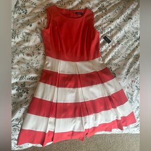 Nine West size 10 red and white striped dress